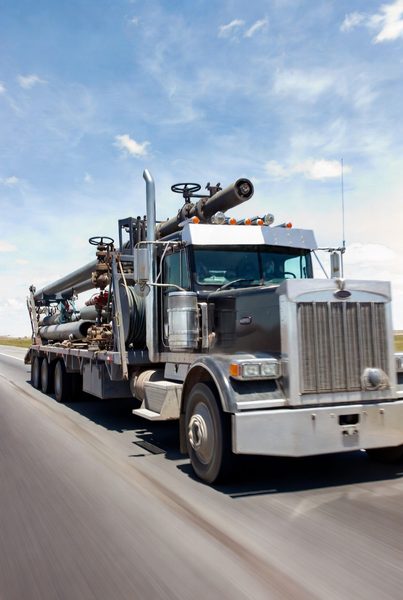 Hotshot truck on Alberta highway